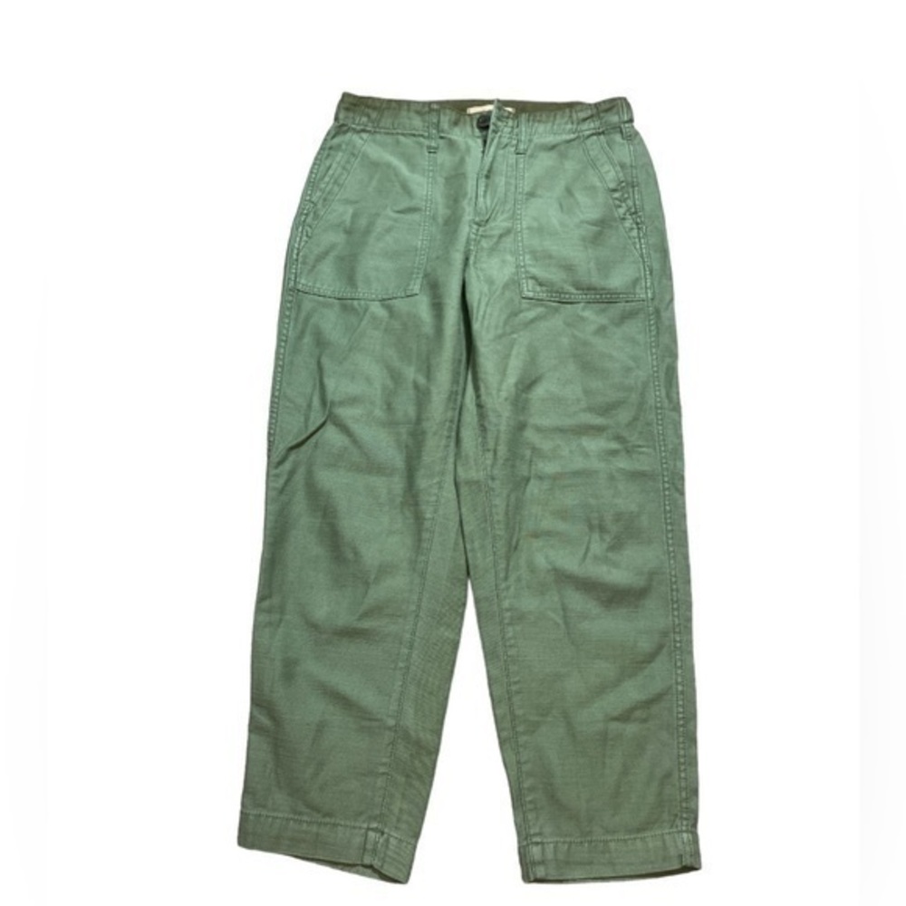 Madewell Boyfriend Style Cropped Green Chinos